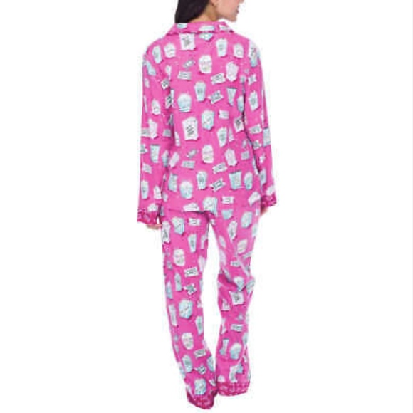munki munki Women Pajama Set Classic Flannel Pink - Picture 3 of 7